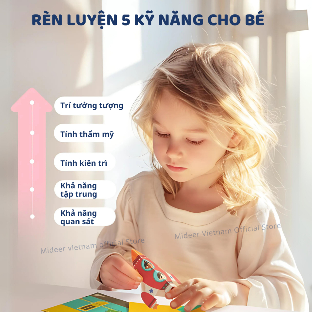 Đồ Chơi Cắt Dán Giấy Thủ Công Mideer Let’s Cut Paper- Level 3