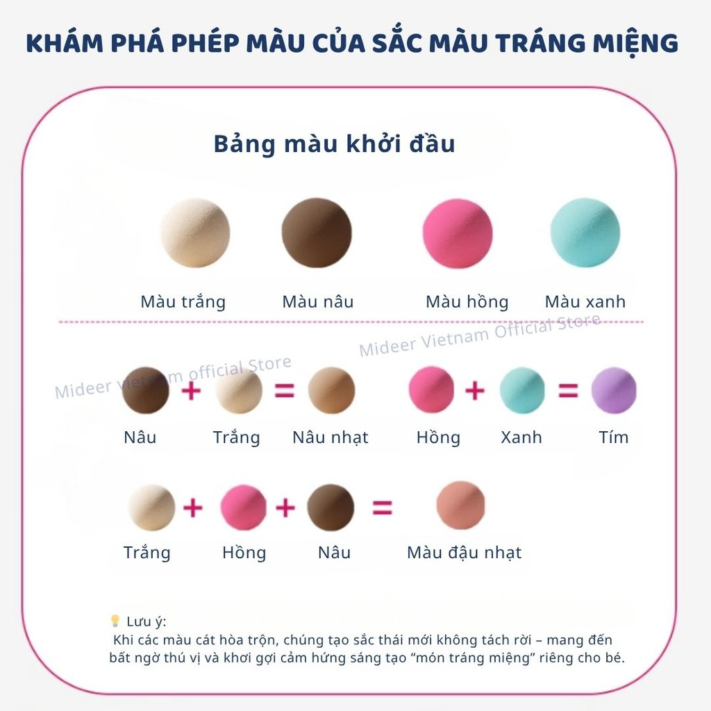 Cát Động Lực Kèm Khuôn Làm Bánh Mideer Magic Sand Play Set 3+