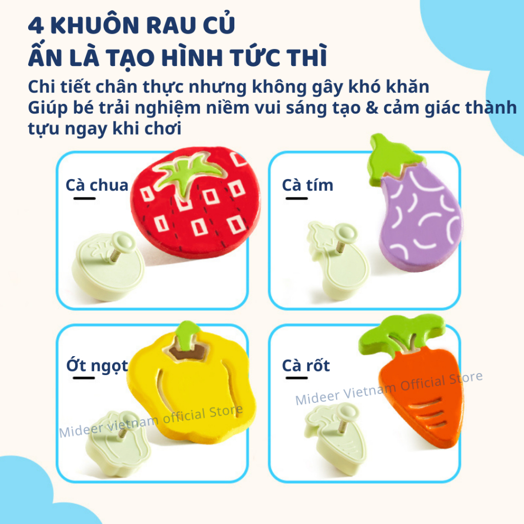Đất Sét Tạo Hình Tự Khô Cho Bé Mideer Modeling Clay Set 8+