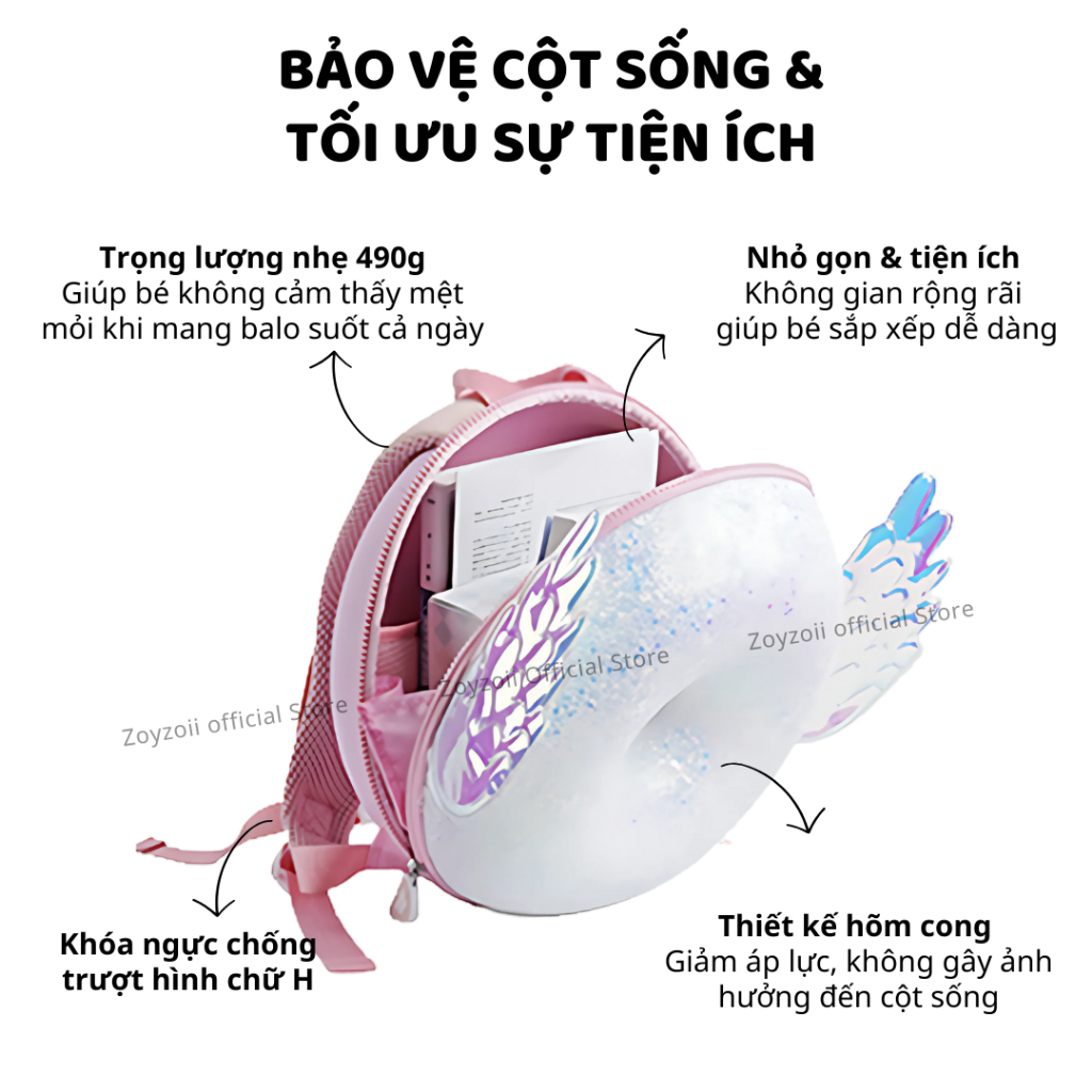 Balo Cho Bé Mầm Non Zoyzoii Donut Series Backpack B1 Cầu Vồng