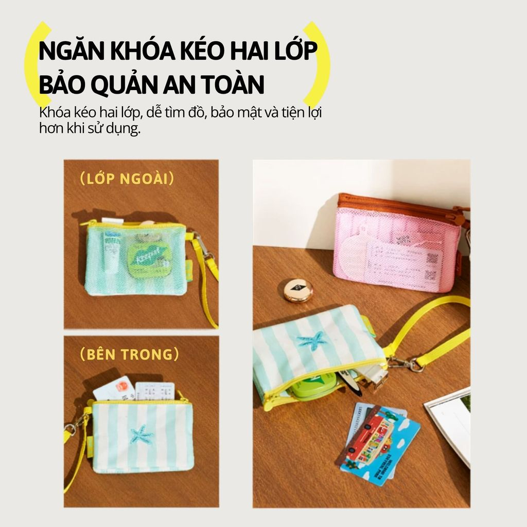 Ví Đựng Thẻ Đa Năng Hugz Multi-style Card Bag- Caramel Sea Salt
