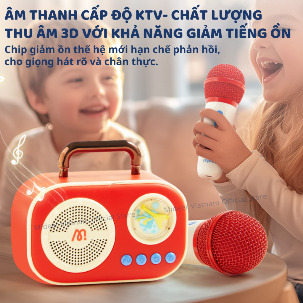 Loa Bluetooth Kèm Mic Mideer Versatile Singalone Microphone 3+