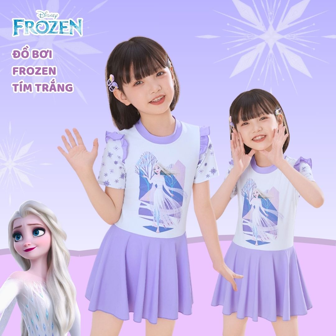 Đồ bơi Cho Bé Gái Size 16 Chính Hãng Mesuca Disney Frozen- Elsa Trắng