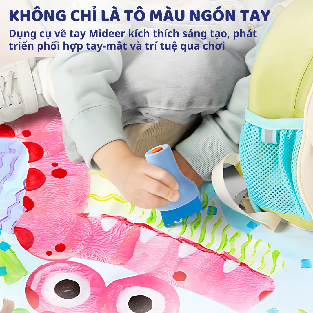 Bộ Dụng Cụ Vẽ Màu Nước Cho Bé Mideer Finger Painting Tools Set 3+
