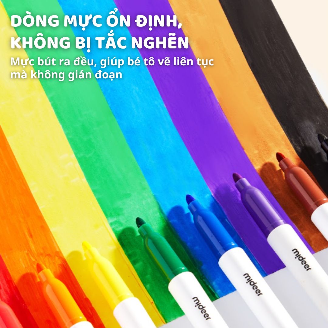 Bút Lông Viết Bảng Trắng 8 Màu Mideer Little Artist Whiteboard Marker