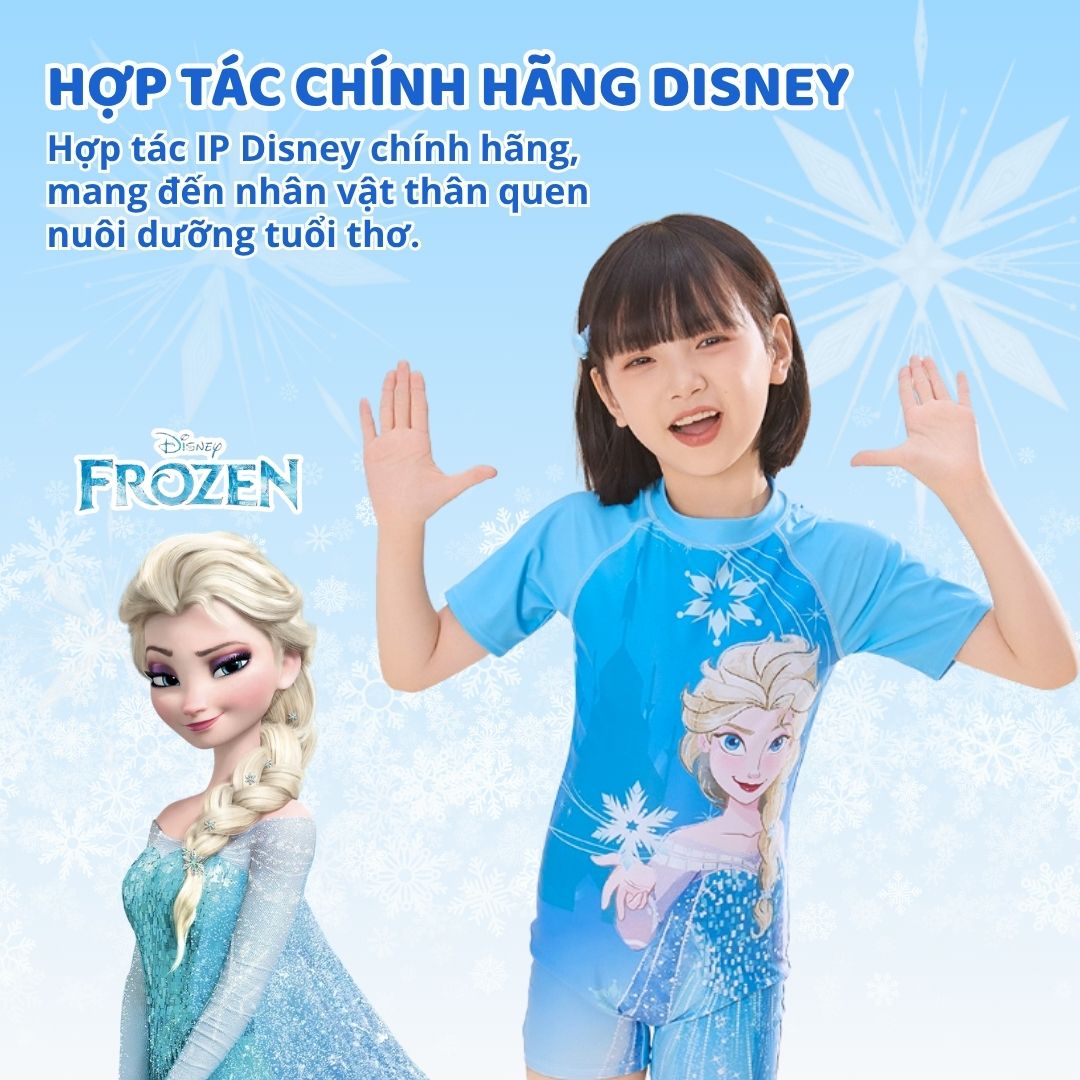 Đồ bơi Cho Bé Gái Size 12 Chính Hãng Mesuca Disney Frozen- Elsa Trắng