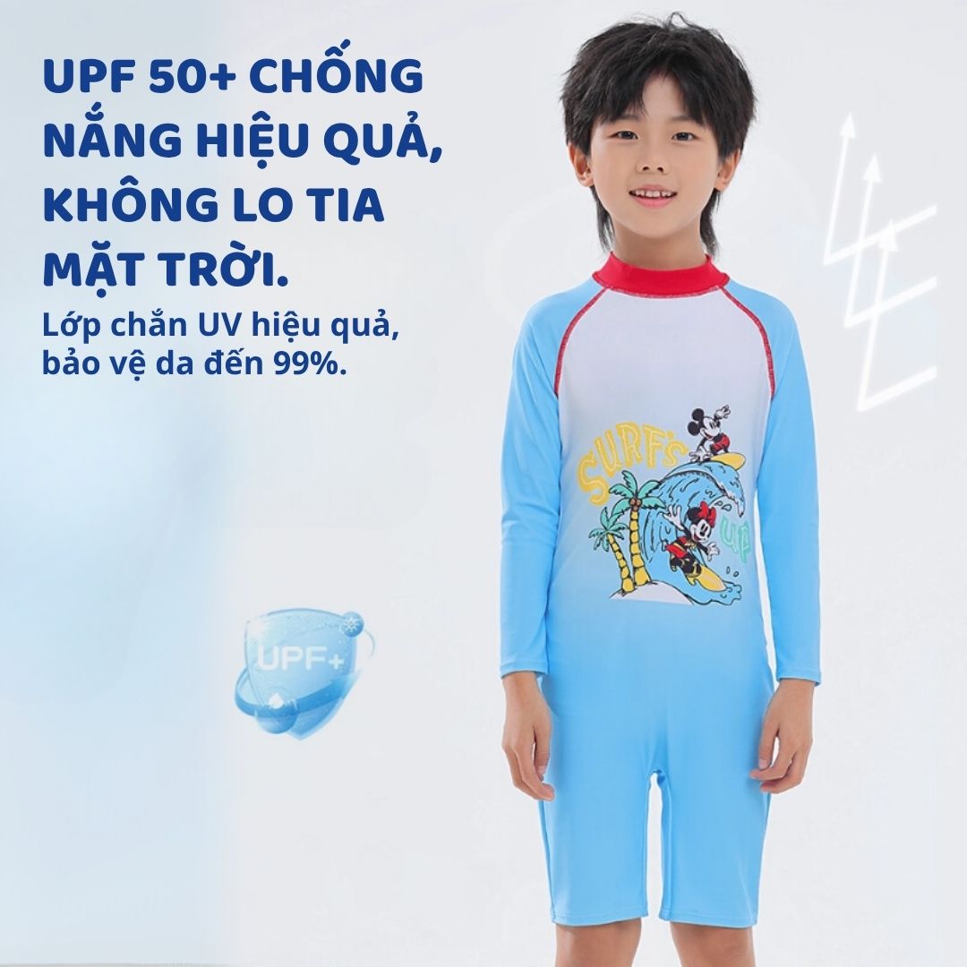 Đồ Bơi Dài Tay Cho Bé Trai Chính Hãng Mesuca Disney Marvel- Mickey ( Size 10 )