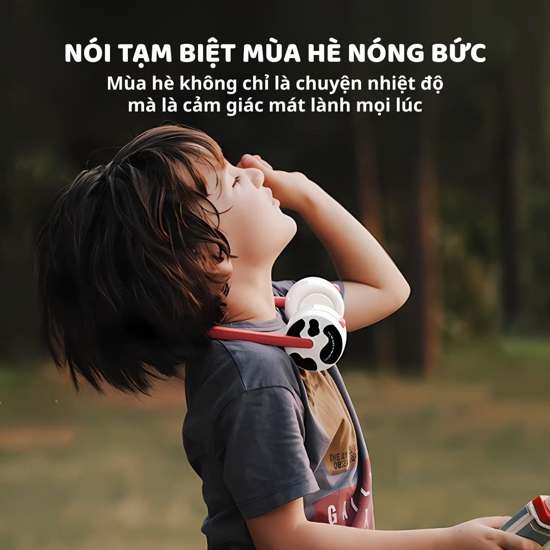 Quạt Đeo Cổ Cho Bé Zoyzoii Series Portable Neck Fan F8- Cầu Vồng