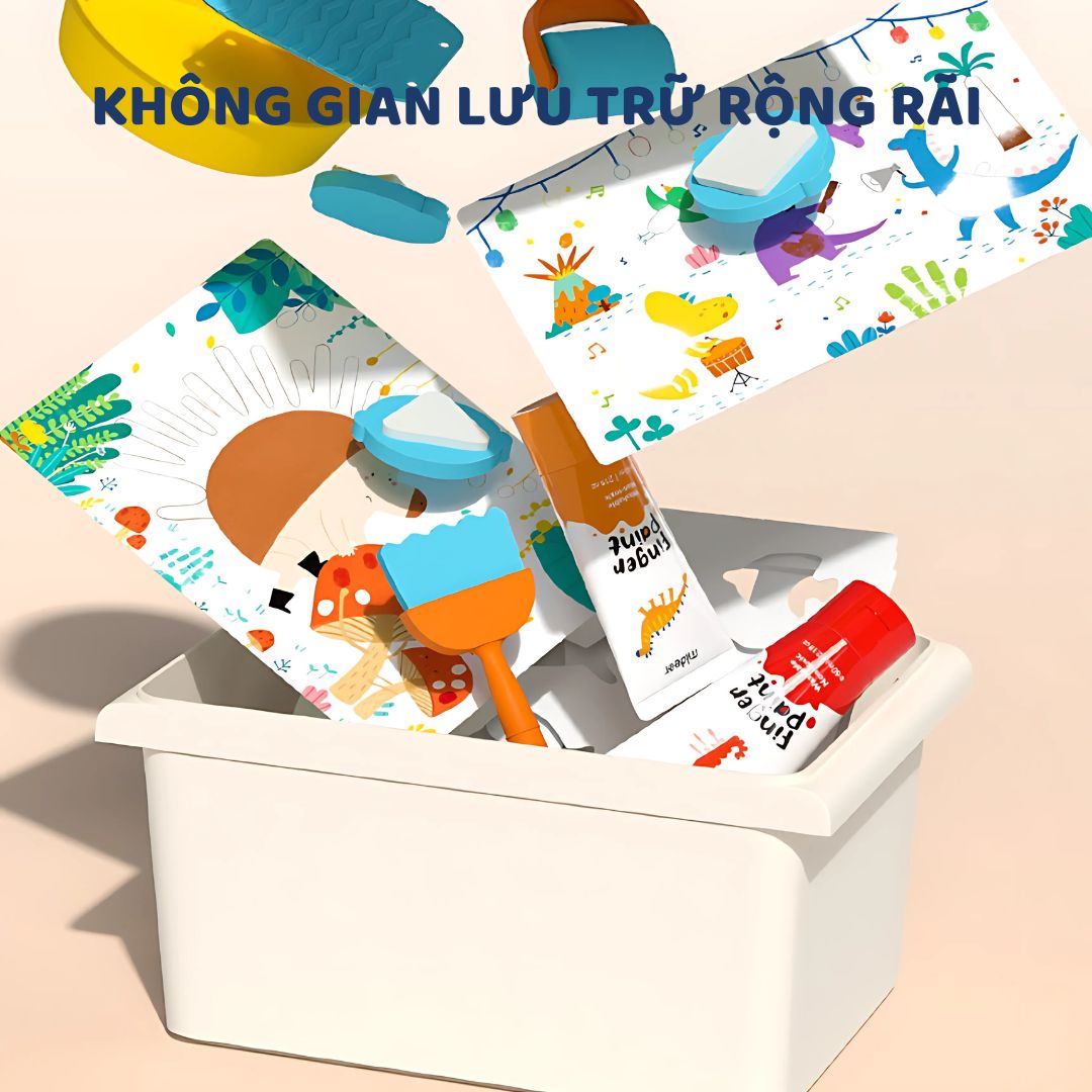 Màu Vẽ Tay Kèm Dụng Cụ 48 Chi Tiết Mideer Finger Paint Set 3+