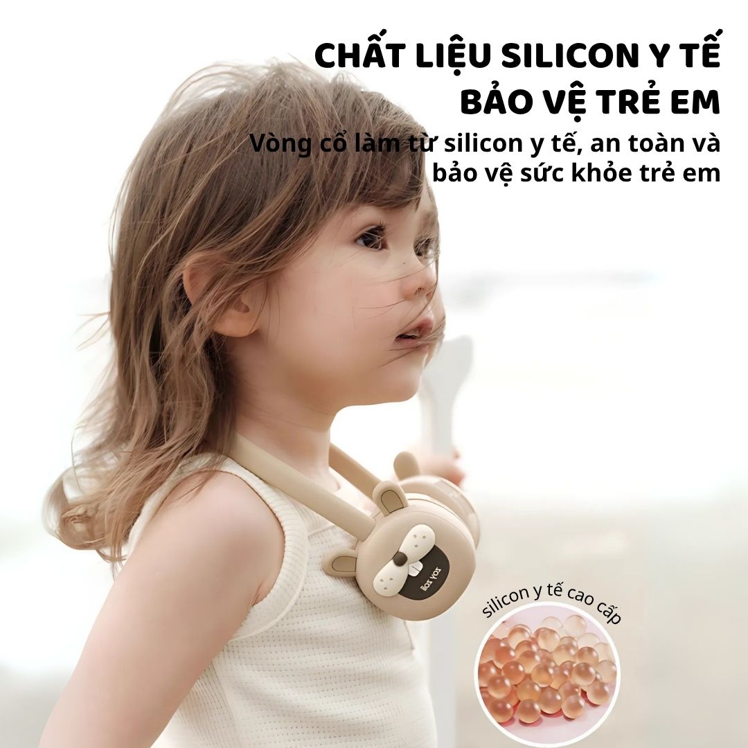 Quạt Đeo Cổ Cho Bé Zoyzoii Series Portable Neck Fan F8- Cầu Vồng