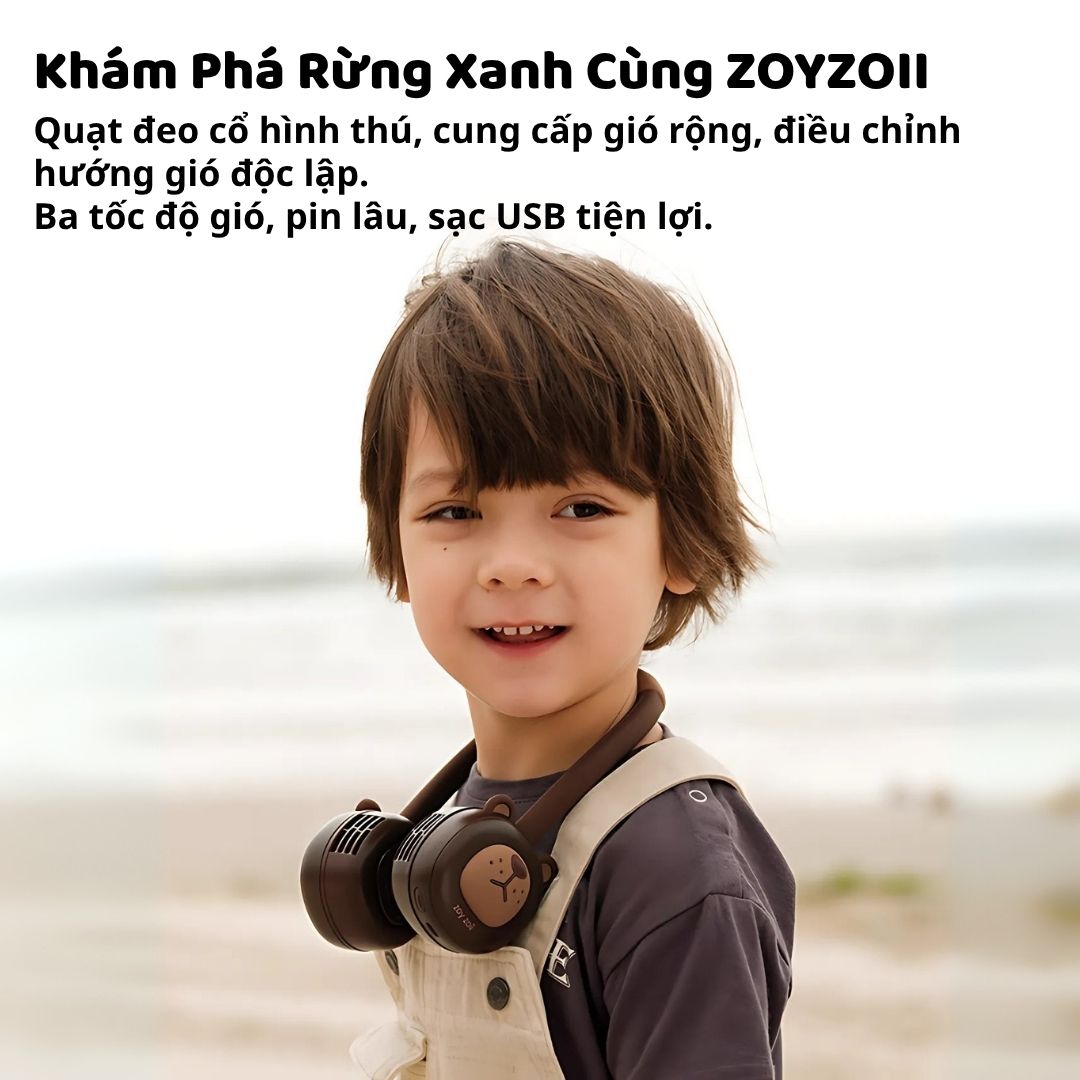 Quạt Đeo Cổ Cho Bé Zoyzoii Series Portable Neck Fan F8- Tên Lửa