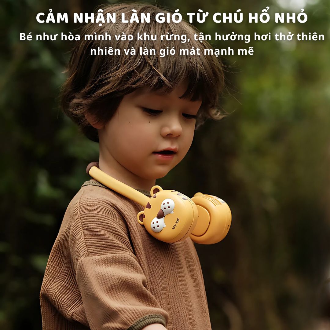 Quạt Đeo Cổ Cho Bé Zoyzoii Series Portable Neck Fan F8- Bò Sữa