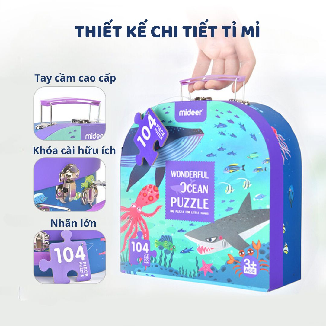 Đồ Chơi Xếp Hình Công Chúa 104 Mảnh Mideer Vali Gift Box Puzzle 4+