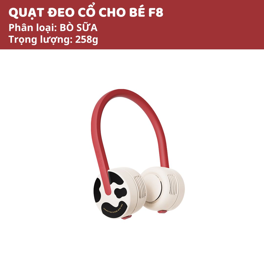 Quạt Đeo Cổ Cho Bé Zoyzoii Series Portable Neck Fan F8- Bò Sữa