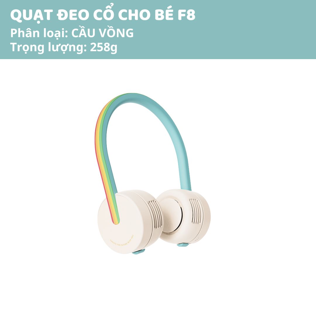 Quạt Đeo Cổ Cho Bé Zoyzoii Series Portable Neck Fan F8- Cầu Vồng
