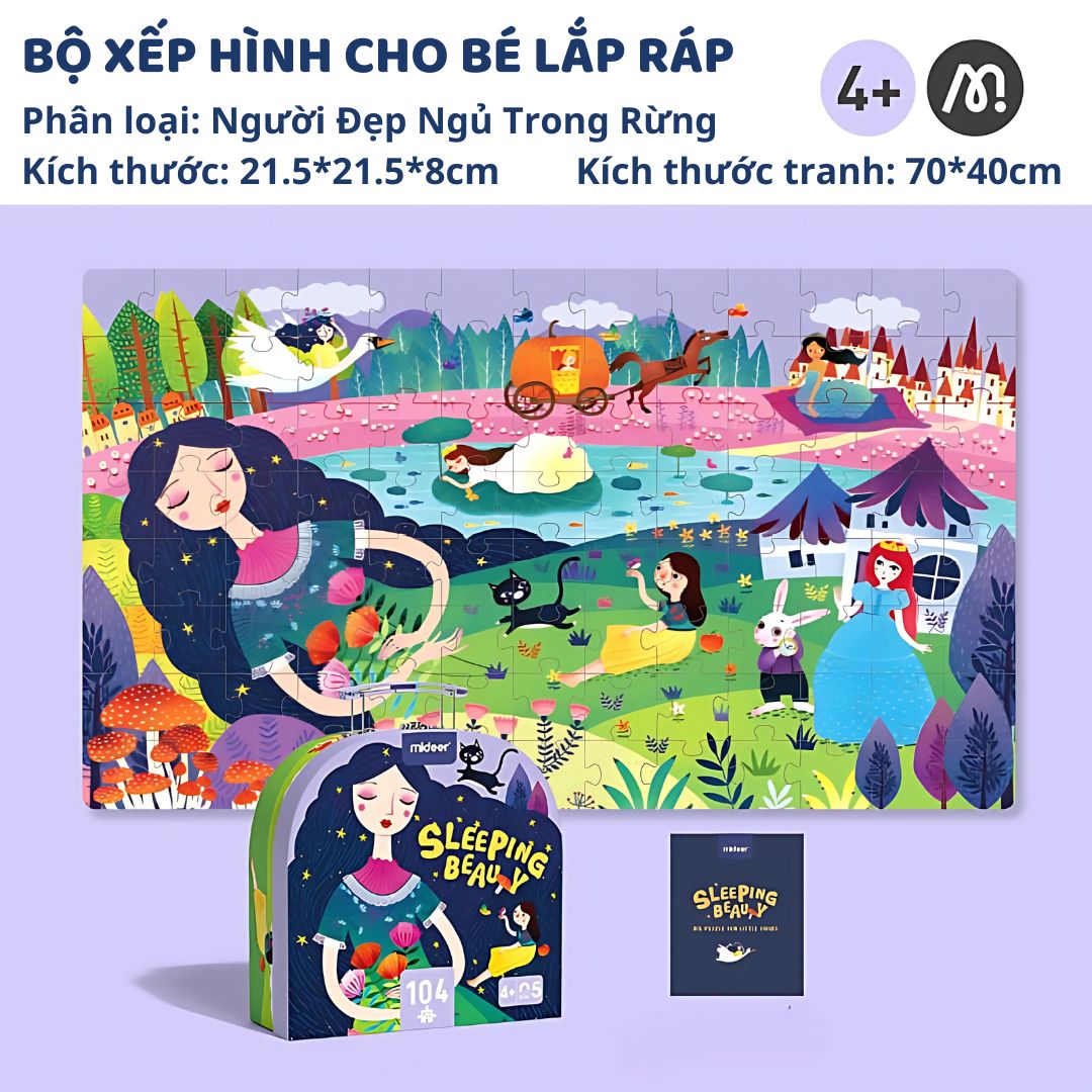 Đồ Chơi Xếp Hình Công Chúa 104 Mảnh Mideer Vali Gift Box Puzzle 4+