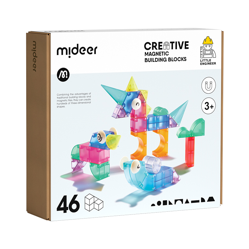 Đồ Chơi Nam Châm Hình Khối Cho Bé Creative Magnetic Building Blocks 46 Chi Tiết 3+