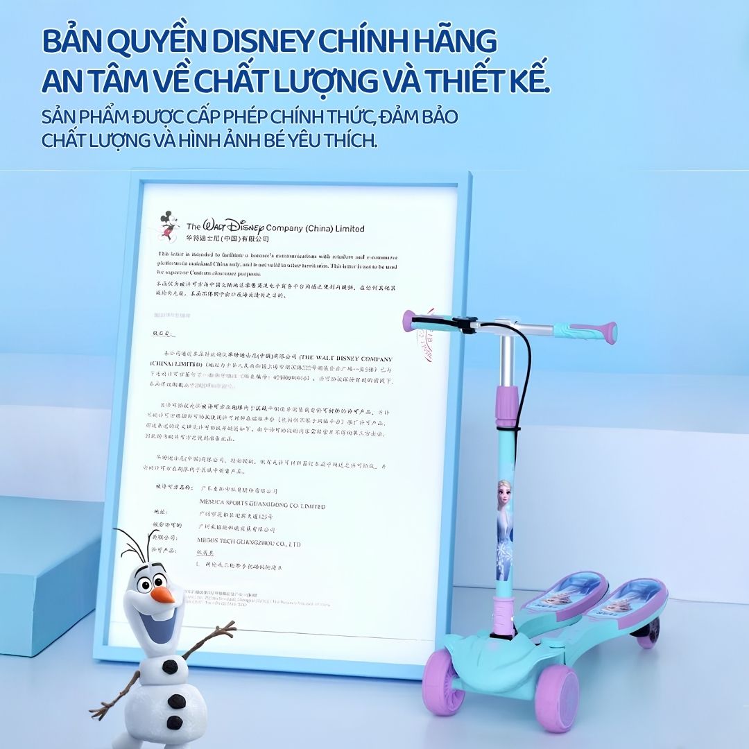 Xe Scooter Cho Bé Có Bàn Đạp Kép Disney- Frozen 3+