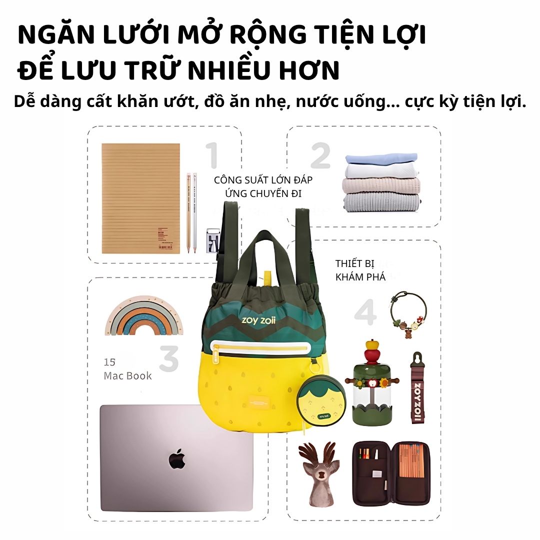 Balo Du Lịch Cho Bé Zoyzoii Outdoor Backpack B86- Strawberry