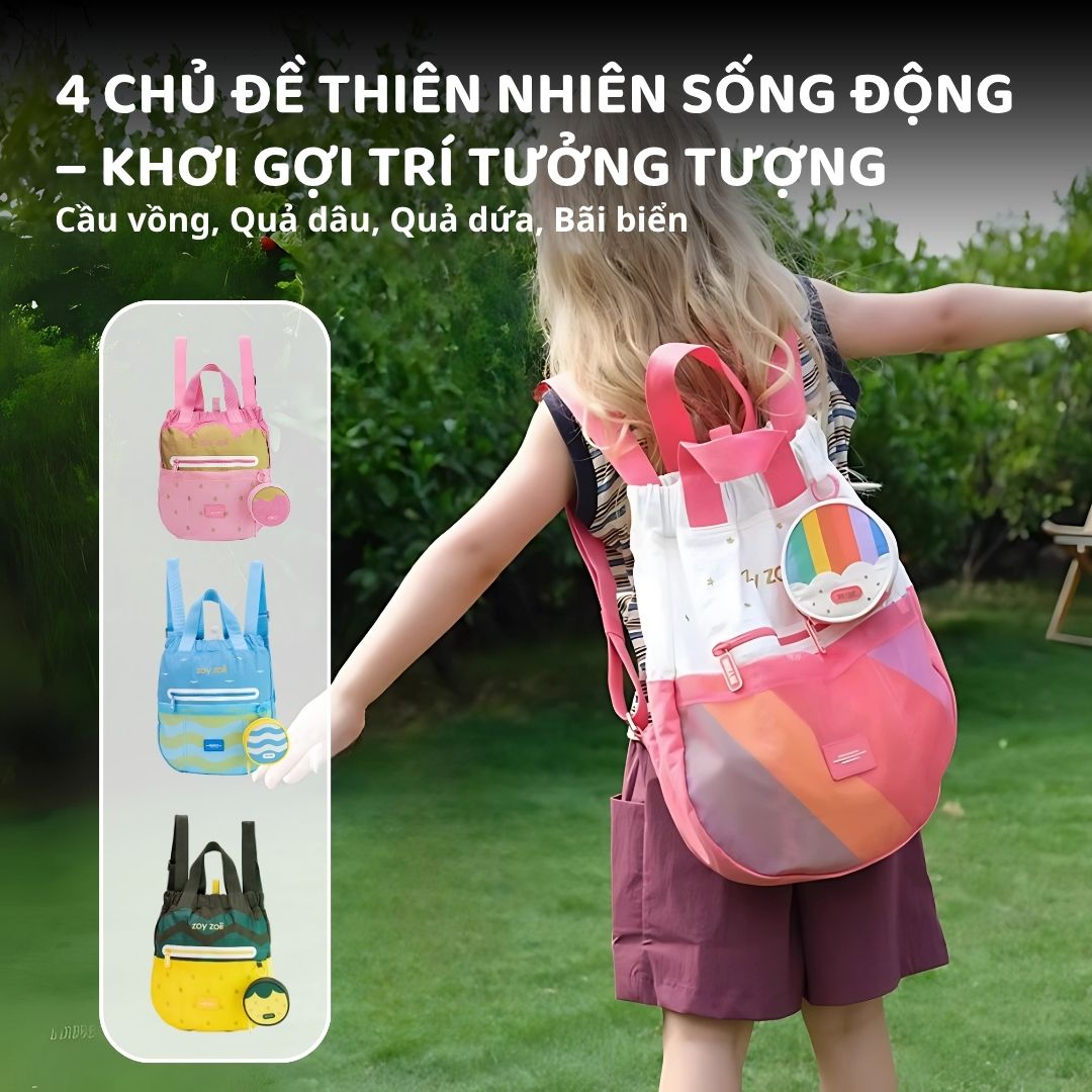Balo Du Lịch Cho Bé Zoyzoii Outdoor Backpack B86- Rainbow