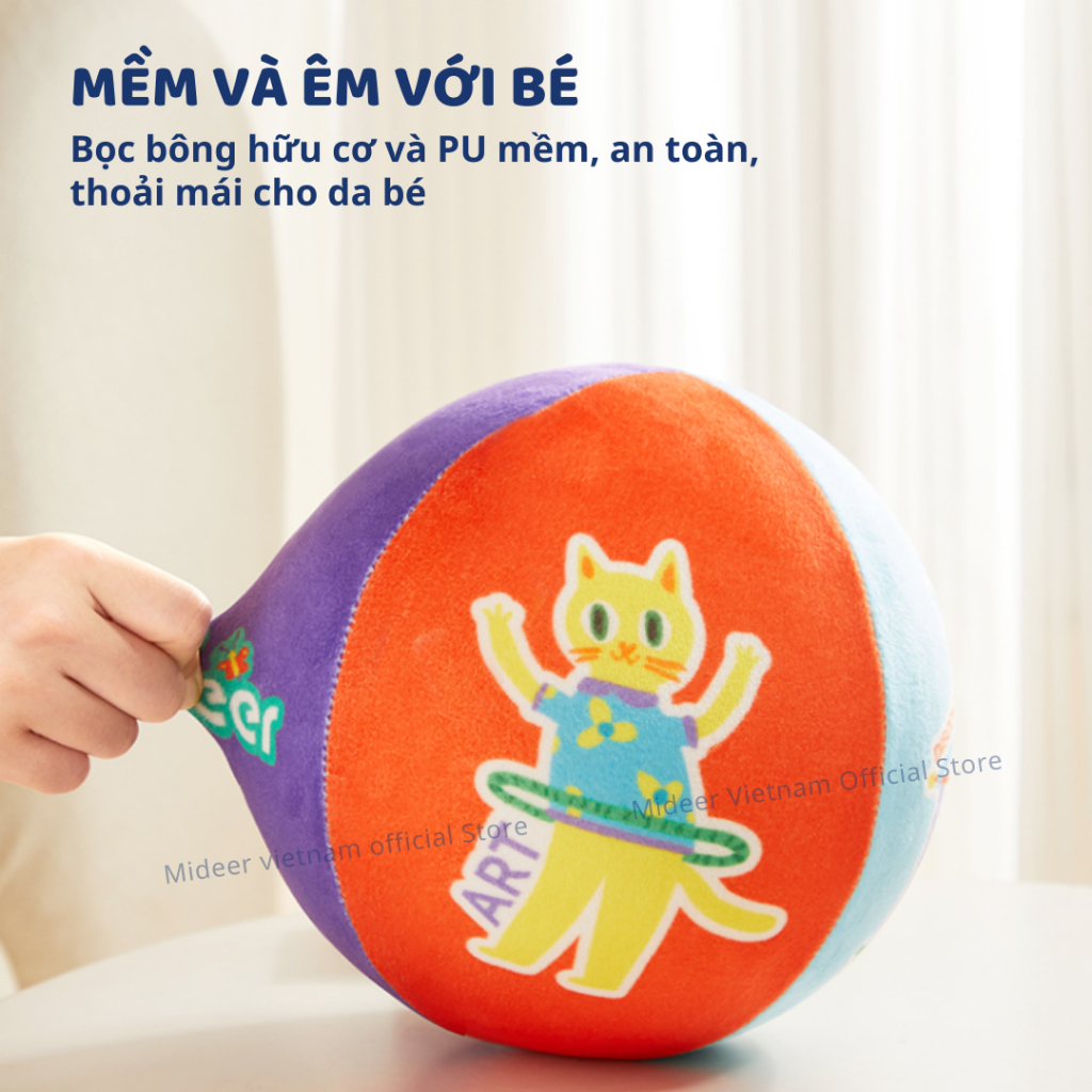 Bóng Vải Cho Bé Sơ Sinh Mideer Silent Bouncy Ball 18m+