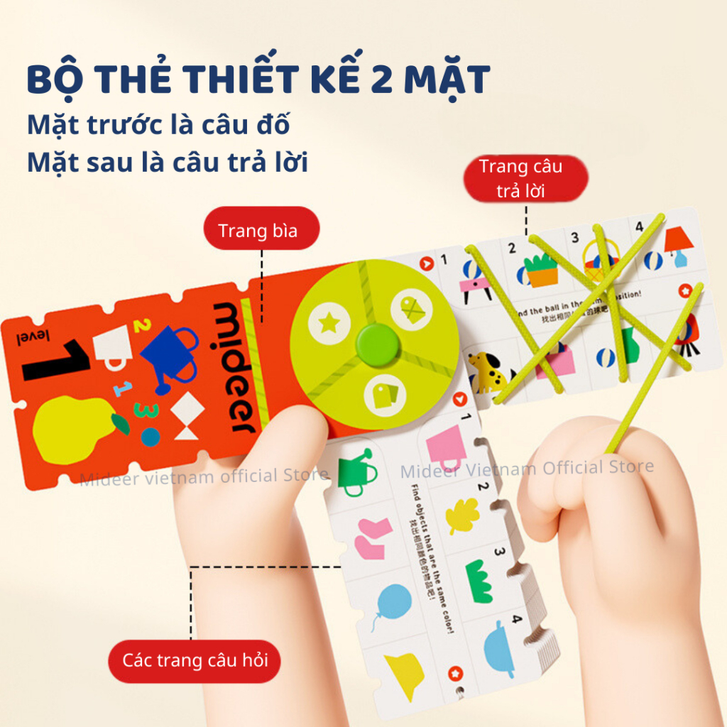 Bộ Thẻ Học Thông Minh Flashcard Mideer Match & Connect Playbook 3+