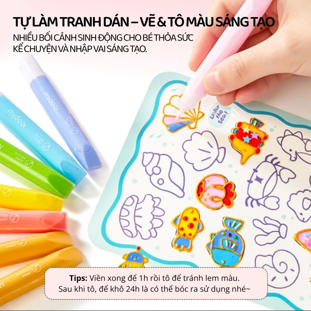 Đồ Chơi Tự Làm Sticker DIY Sáng Tạo Cho Bé Mideer Jelly Sticker Kit 3+