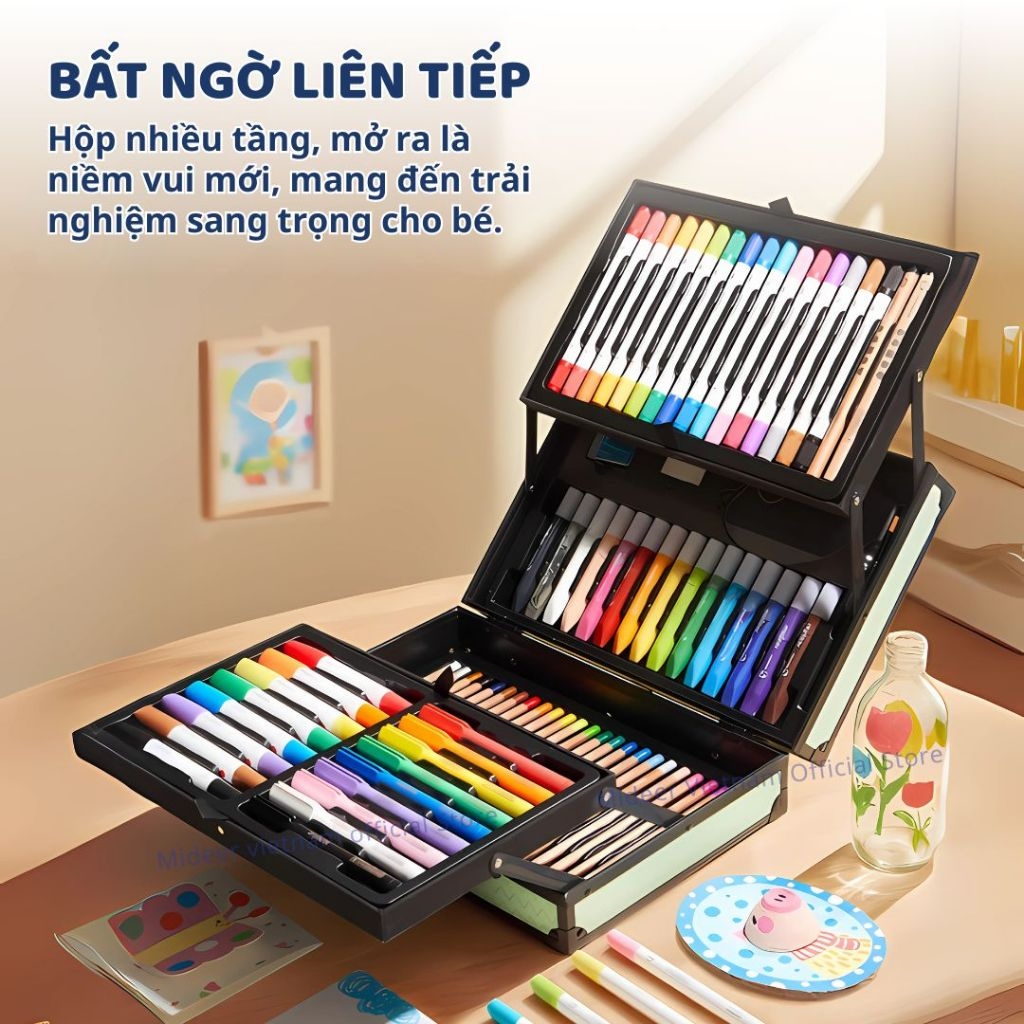 Bộ Bút Màu 79 Chi Tiết Mideer Creative Art Expression Box 3+