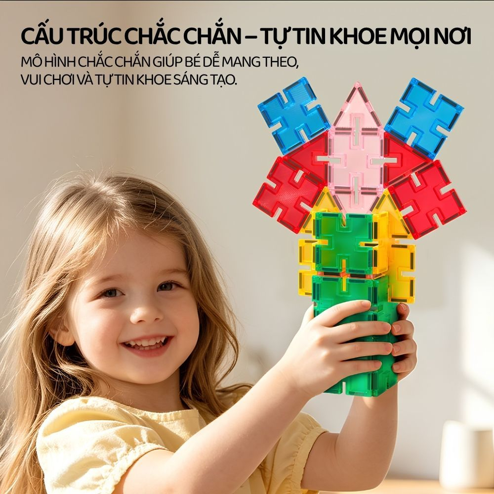 Đồ Chơi Gạch Xếp Hình Nam Châm Cho Bé Mideer Wonder Kingdom Magnetic Tiles 3+