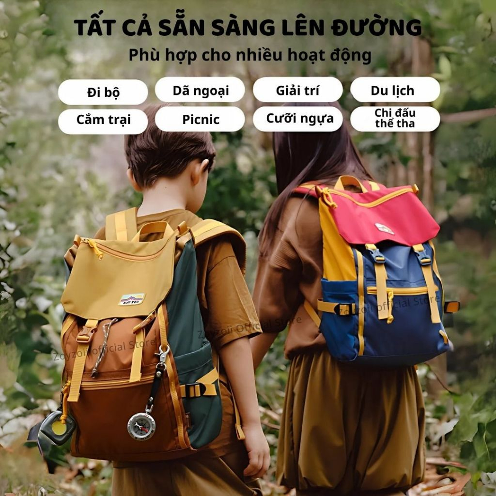 Balo Du Lịch Cho Bé Zoyzoii Outdoor Adventure Series B72 Màu Hồng