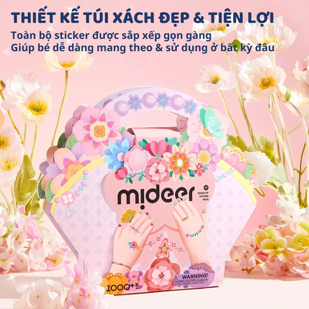 Đồ Chơi Sticker Dán Móng Tay Cho Bé Gái Mideer Garden Fairy Dress Up Sticker Pack 3+