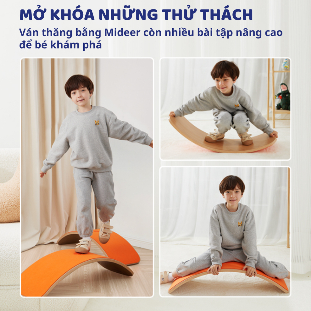 Ván Thăng Bằng Gỗ Cho Bé Mideer Wobble Balance Board 18m+