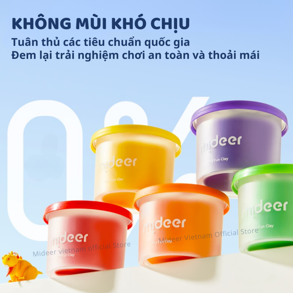 Đất Nặn Tự Khô Mideer Airy Fun Clay 24 Màu 3+
