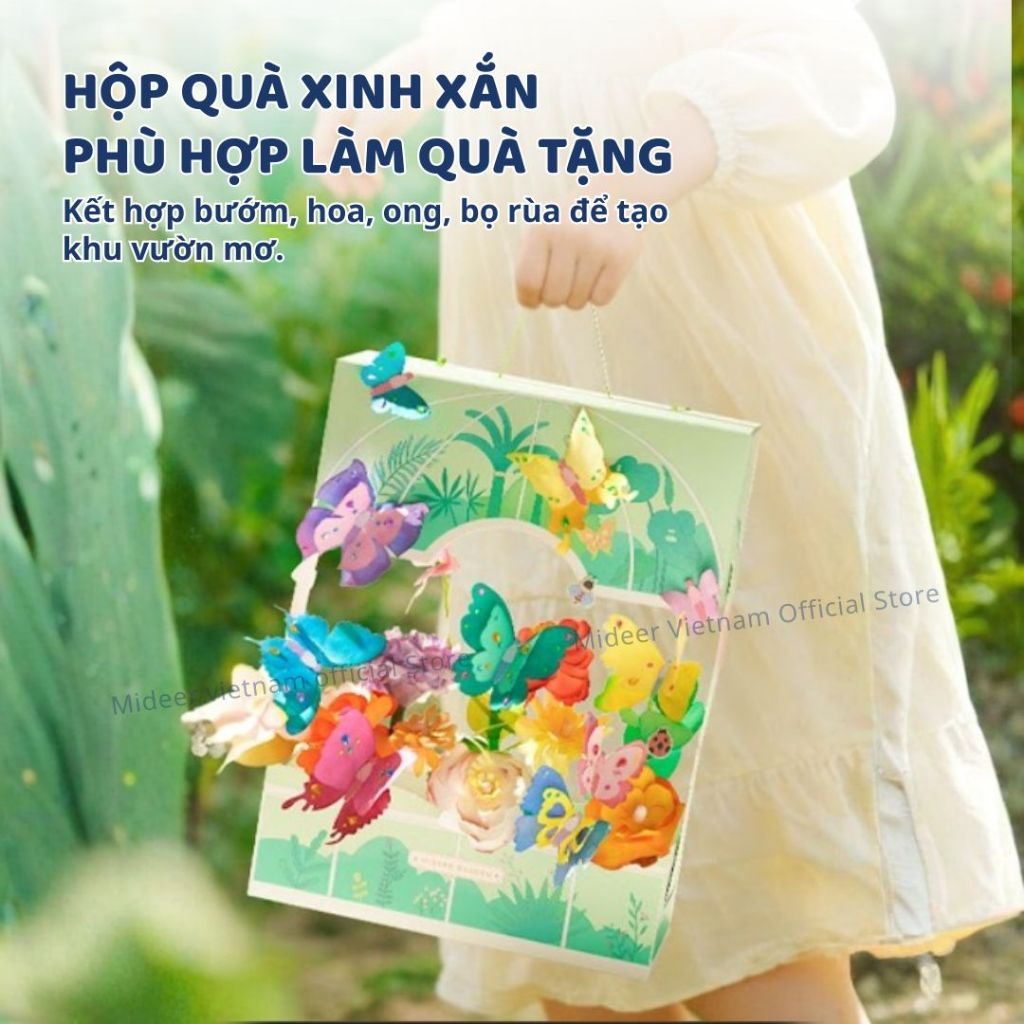 Đồ Chơi Thủ Công Sáng Tạo Vườn Hoa Giấy Mideer Fantasy Butterfly Garden 3+