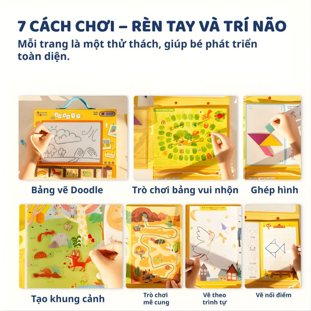 Đồ Chơi Bảng Vẽ Đa Năng Kèm Trò Chơi Mideer Sensory Book 3+