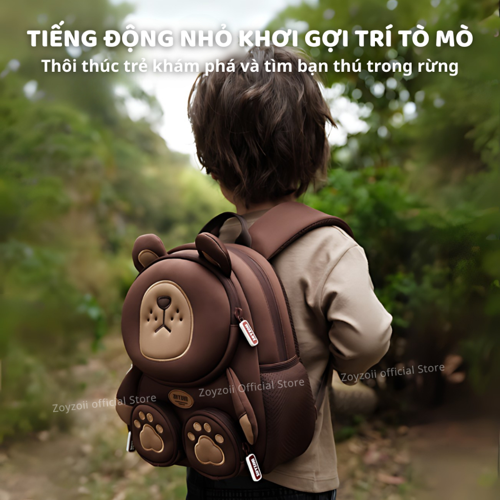 Balo Cho Bé Mầm Non Zoyzoii Forest Animal Backpack B38- Thỏ Xám