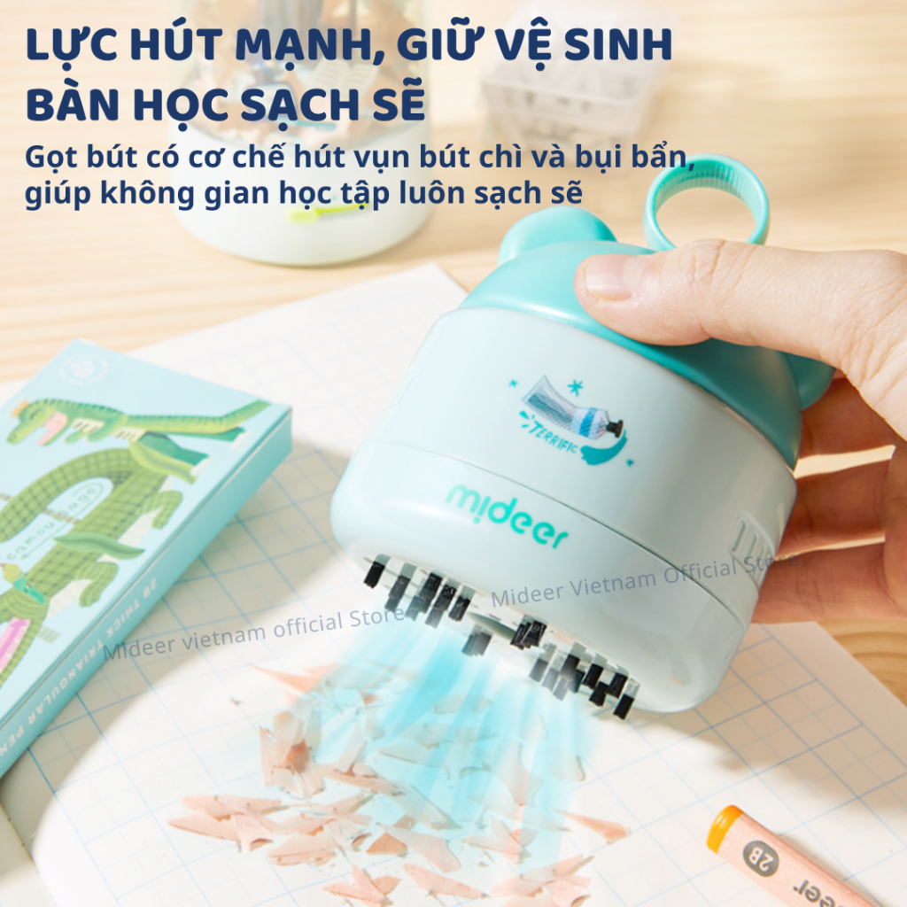Bộ Gọt Bút Chì Tự Động Cao Cấp Mideer Artist Electric Stationery Set- Citrus Glow 3+