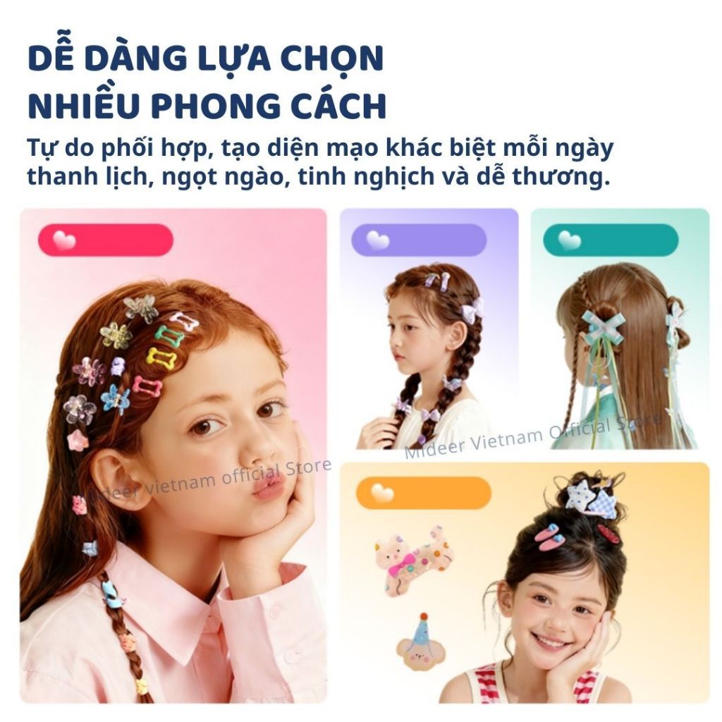Phụ Kiện Kẹp Tóc Cho Bé Gái Hair Clips Gift Box 3+