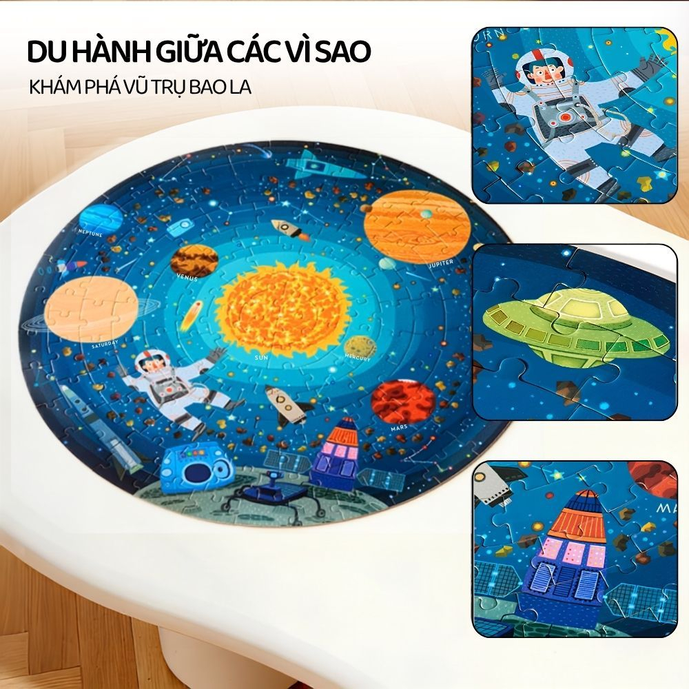 Đồ Chơi Ghép Hình Vũ Trụ 150 Mảnh Mideer Round Puzzle 5+