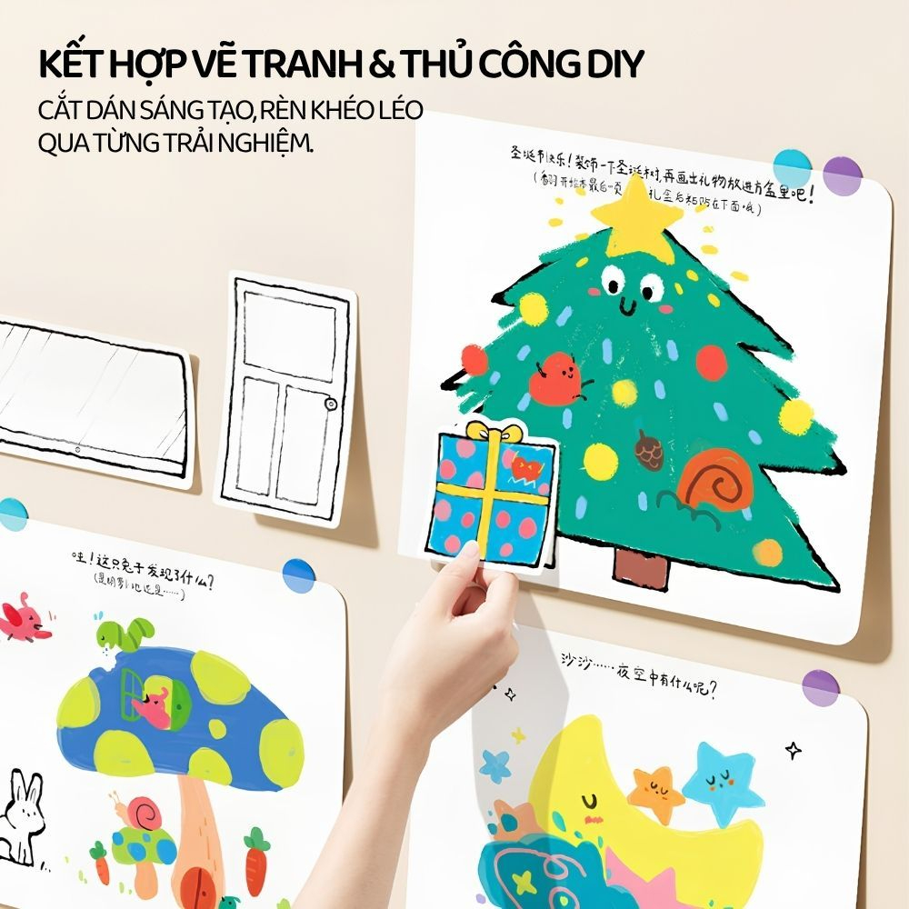 Tranh Tô Sáng Tạo Cho Bé Mideer Imagine & Create Sketchbook – Little World 3+