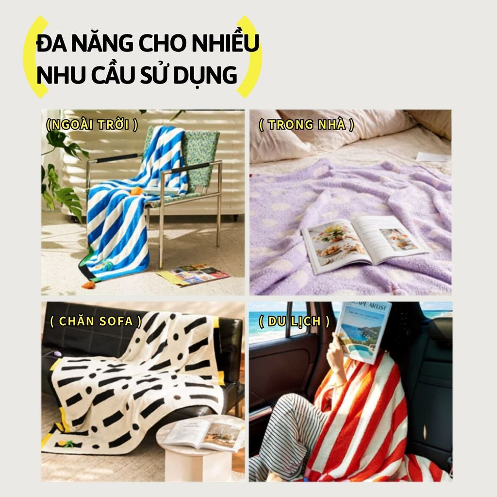 Chăn Nhung Hai Mặt Milk Cap Blanket- Sunset Soda