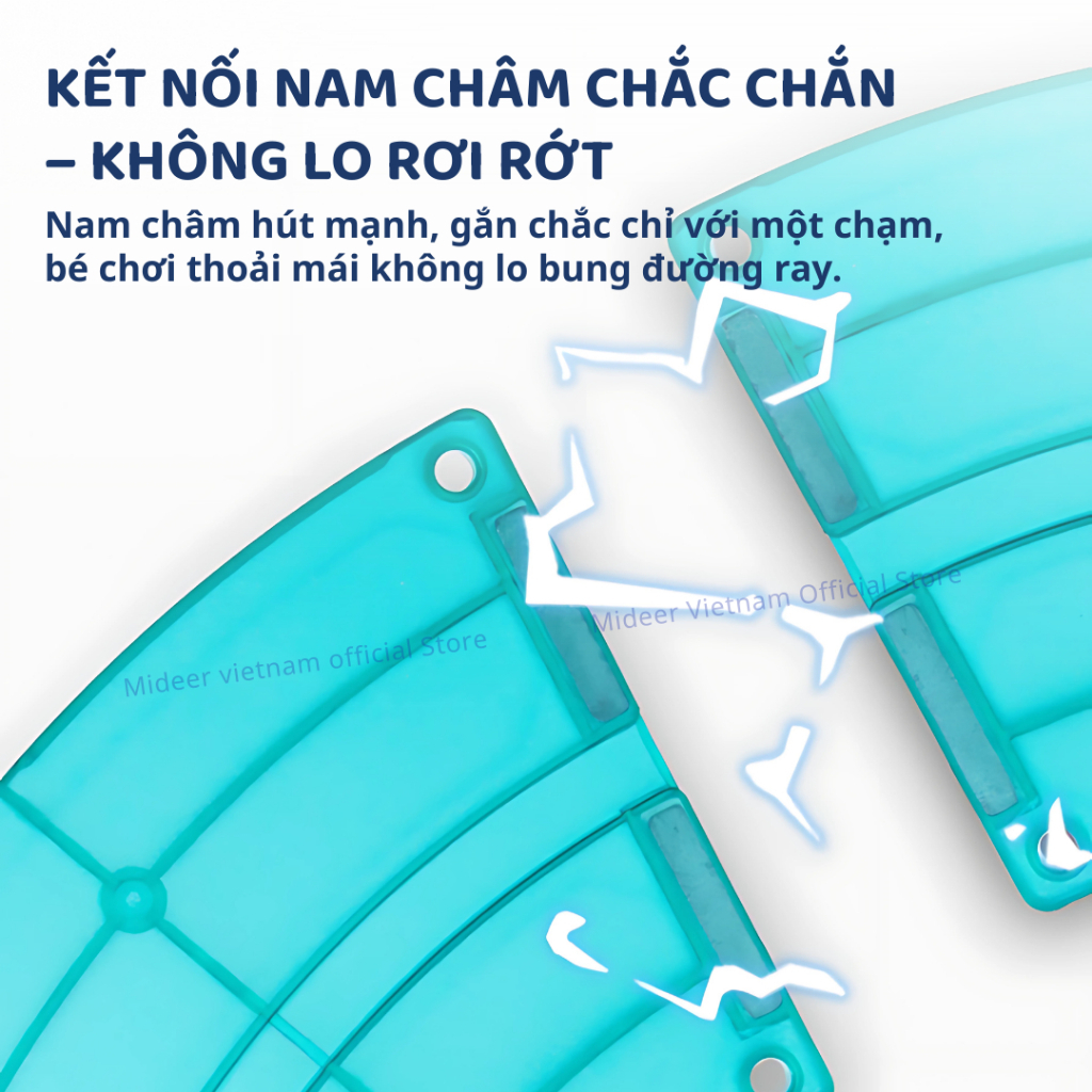 Đồ Chơi Nam Châm Lắp Ráp Đường Đua Xe Mideer Magnetic Transportation Tiles 3+