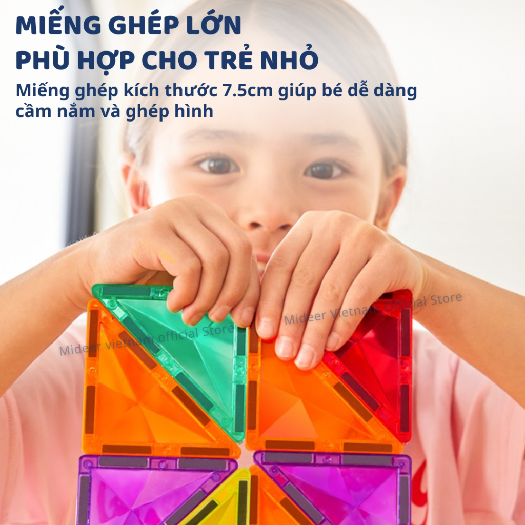 Đồ Chơi Xếp Hình Nam Châm Đường Bóng Mideer Colorful Magnetic Tiles- Marble Run 100 Chi Tiết 3+