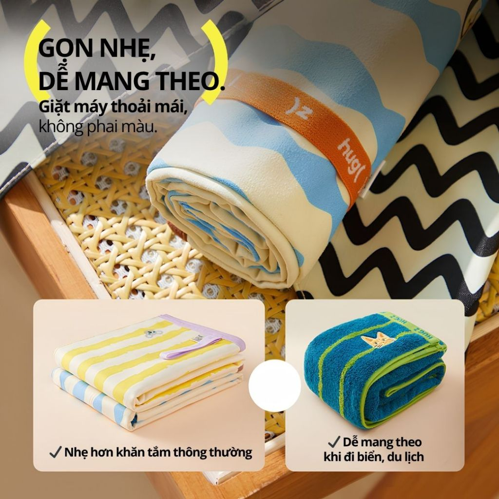 Khăn Tắm Biển Nhanh Khô Hugz Double-Sided Quick-Dry Beach Towel- Grapefruit