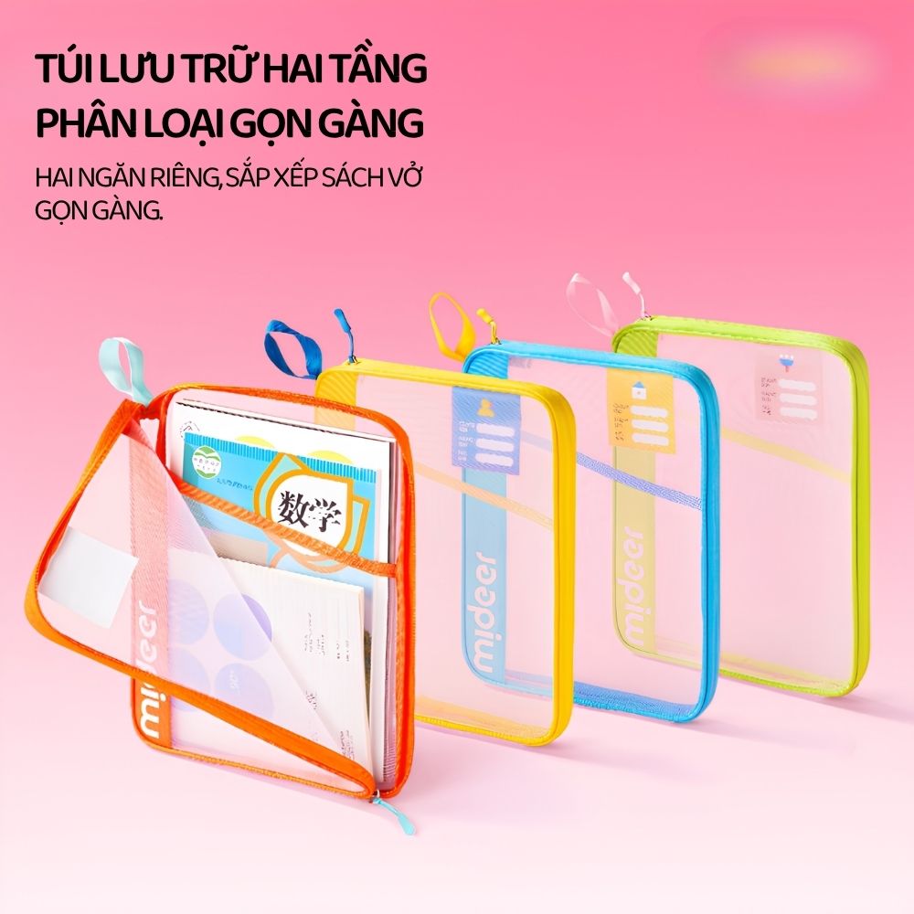 Túi Đựng Tài Liệu Hai Ngăn Mideer Organized Subject Storage Bag- Màu Xanh Lá 3+