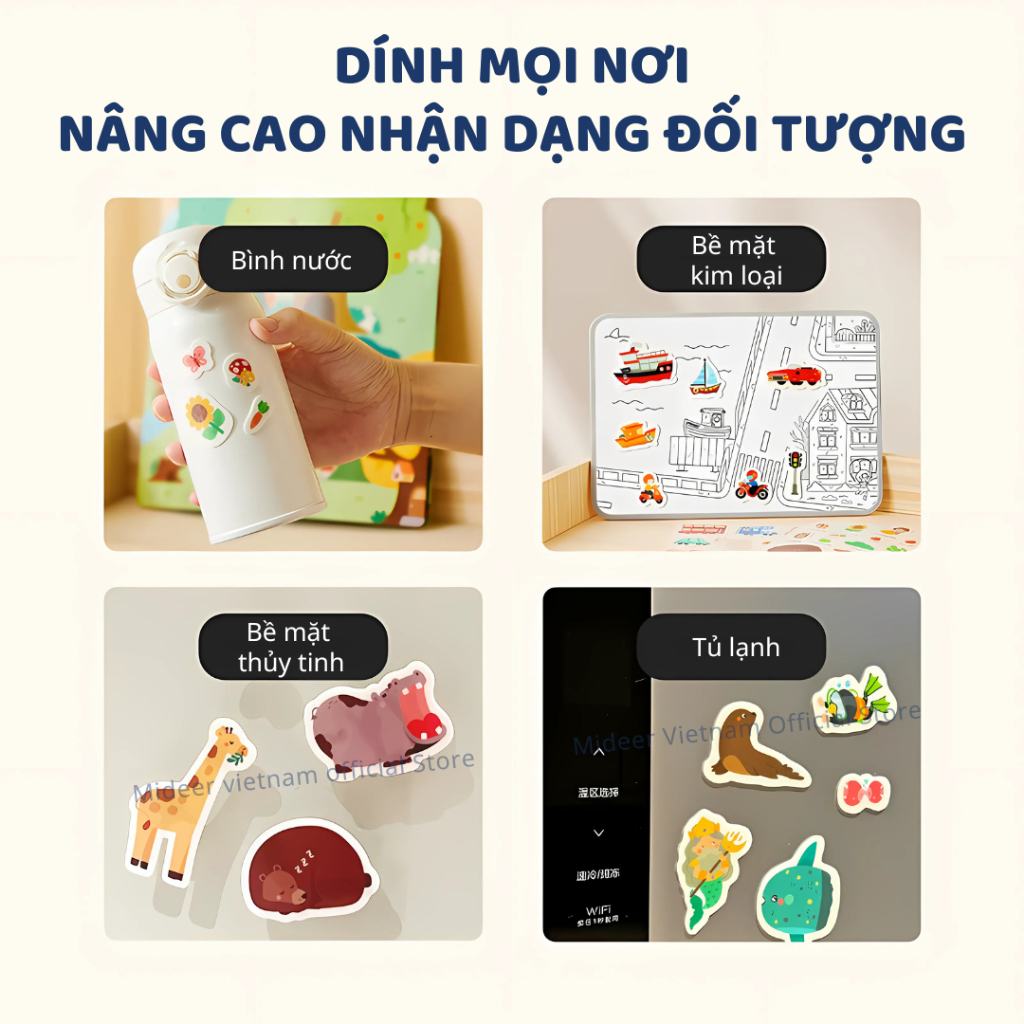 Đồ Chơi Sticker Dán Dùng Nhiều Lần Mideer Reusable Jelly Sticker Set- The Bustling Traffic 3+