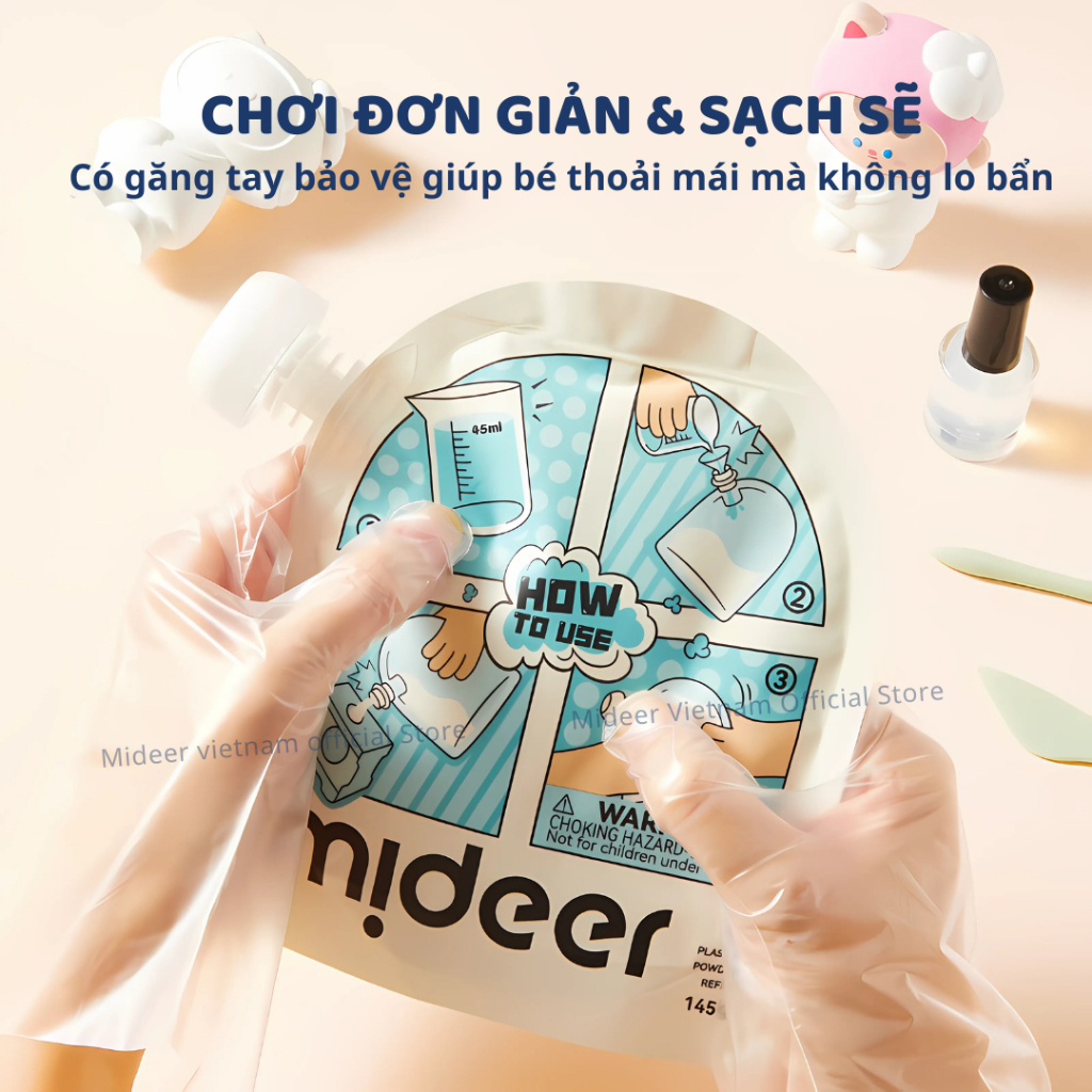 Đồ Chơi Tô Tượng Thạch Cao Thủ Công Mideer Plaster Powder Refill- Túi Thạch Cao 3+