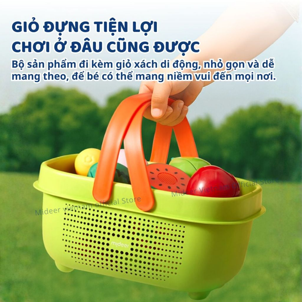 Đồ Chơi Cắt Hoa Quả Rau Củ Mideer Fruit & Vegetable Cutting Play 3+