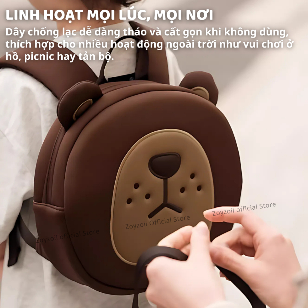 Balo Cho Bé Mầm Non Zoyzoii Animal Series B32 Thỏ Xám