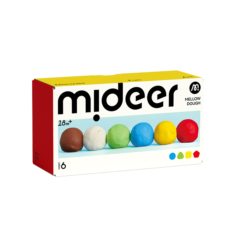 Đất Nặn Hữu Cơ Không Dính Tay 6 Màu Mideer Mellow Dough 18m+